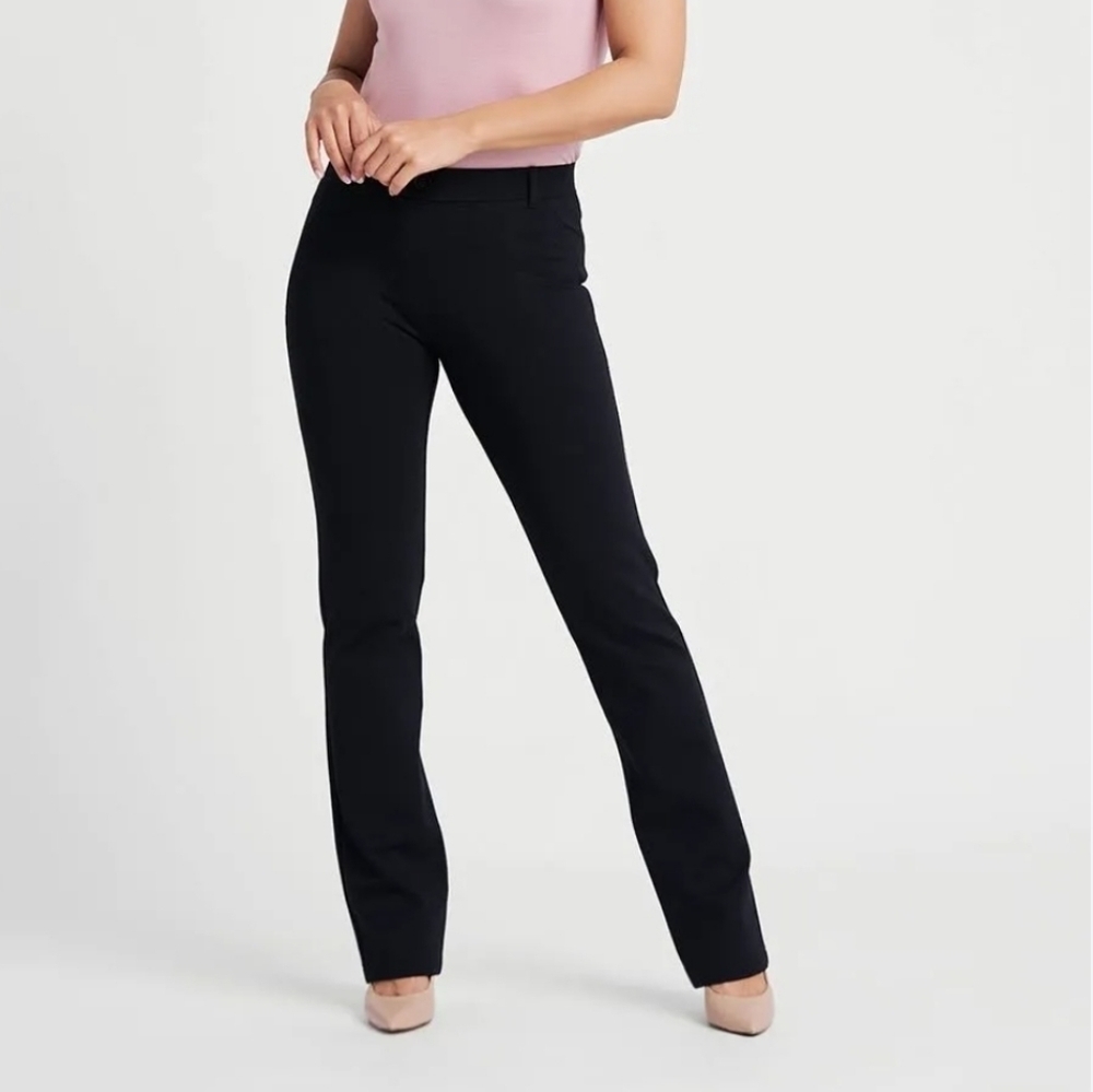 Betabrand Black Straight-Leg Classic Dress Yoga Pants SP